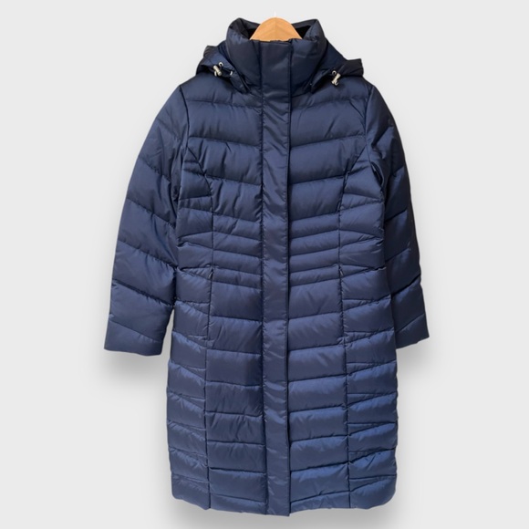 Lands' End Classic Shimmer Down Long Coat | SP Small Petite 2-4 | Deep Sea | $75 - Picture 2 of 9